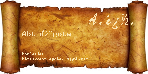 Abt Ágota névjegykártya