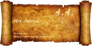 Abt Ágota névjegykártya